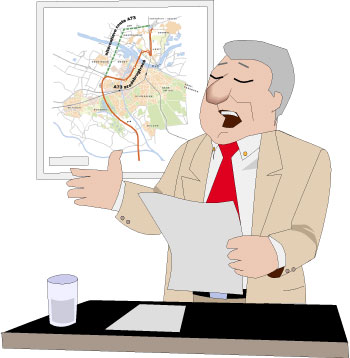 cartoon spreker stadsbrug